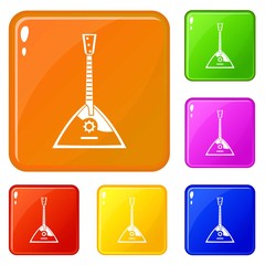 Poster - Balalaika icons set collection vector 6 color isolated on white background