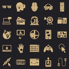 Poster - VR icons set. Simple set of 25 vr vector icons for web for any design