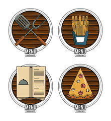 Wall Mural - Set of restaurant emblems