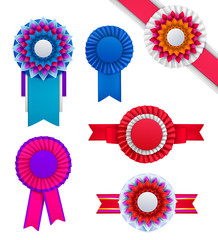 Poster - Realistic Badges Rosettes Set