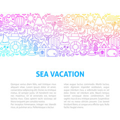 Canvas Print - Sea Vacation Line Design Template