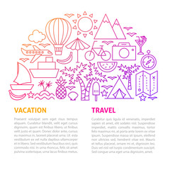 Canvas Print - Vacation Travel Line Template