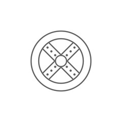 Poster - history, shield, metal outline icon