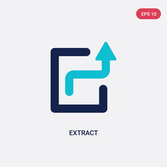 Poster - two color extract vector icon from arrows concept. isolated blue extract vector sign symbol can be use for web, mobile and logo. eps 10