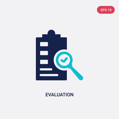 Poster - two color evaluation vector icon from artificial intellegence concept. isolated blue evaluation vect