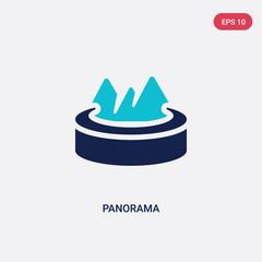 two color panorama vector icon from augmented reality concept. isolated blue panorama vector sign symbol can be use for web, mobile and logo. eps 10