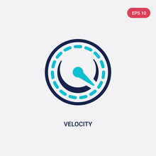 Two Color Velocity Vector Icon From Big Data Concept. Isolated Blue Velocity Vector Sign Symbol Can Be Use For Web, Mobile And Logo. Eps 10