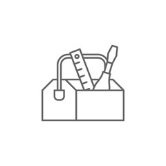 Aufkleber - Carpentry, toolbox line vector icon