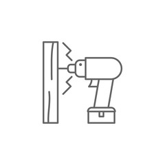 Poster - Carpentry, drill line vector icon