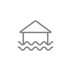 Aufkleber - Flood, home, sea line vector icon. Element of pollution icon