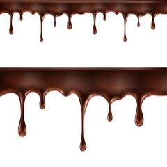 Poster - chocolate streams isolated on white