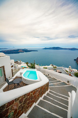  Panoramic View and Streets of Santorini Island in Greece, Shot in Thira