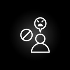 Poster - thinking, user neon icon. Elements of positive thinking set. Simple icon for websites, web design, mobile app, info graphics