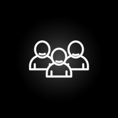 Poster - people, positive, users, thinking neon icon. Elements of positive thinking set. Simple icon for websites, web design, mobile app, info graphics