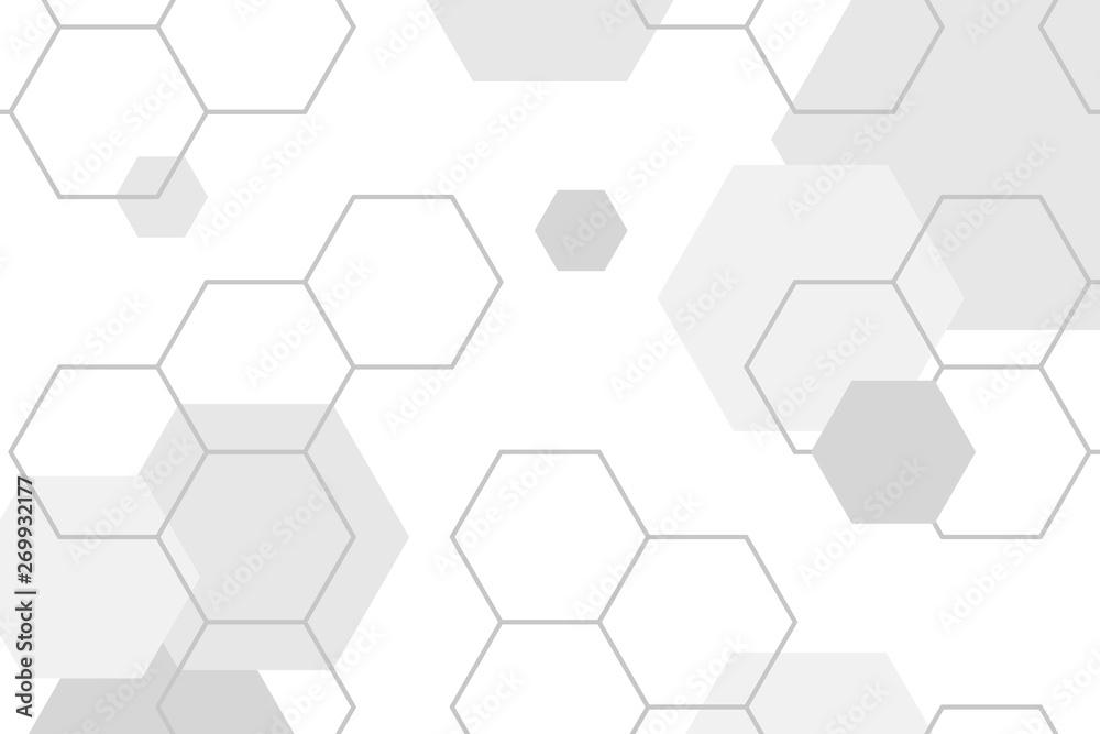 Gray hexagon pattern - obrazy, fototapety, plakaty 