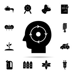 Poster - Recycle, target, thought icon. Universal set of ecology for website design and development, app development