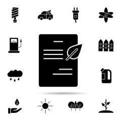 Poster - Building, green, leaf icon. Universal set of ecology for website design and development, app development