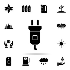 Poster - Electric, plug icon. Universal set of ecology for website design and development, app development