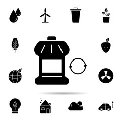 Poster - Bottle, plastic, recycle icon. Universal set of ecology for website design and development, app development