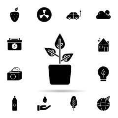 Poster - Green, plant, pot icon. Universal set of ecology for website design and development, app development
