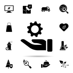 Poster - Eco home, house icon. Universal set of ecology for website design and development, app development