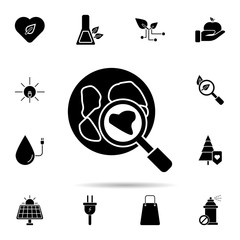 Poster - Global search, earth icon. Universal set of ecology for website design and development, app development