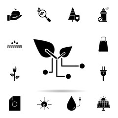 Aufkleber - Green, microchip icon. Universal set of ecology for website design and development, app development