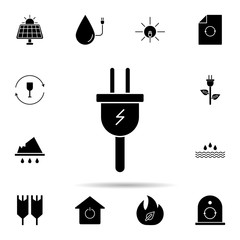Poster - Plug, power icon. Universal set of ecology for website design and development, app development