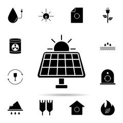 Poster - Solar energy icon. Universal set of ecology for website design and development, app development