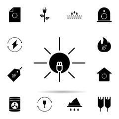 Poster - Sun energy icon. Universal set of ecology for website design and development, app development