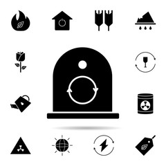 Poster - Glass container icon. Universal set of ecology for website design and development, app development