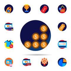 Aufkleber - Discount, finances icon. Universal set of discount for website design and development, app development