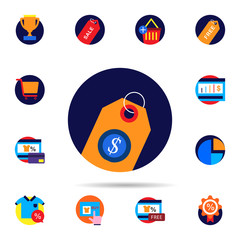 Poster - Discount, label icon. Universal set of discount for website design and development, app development