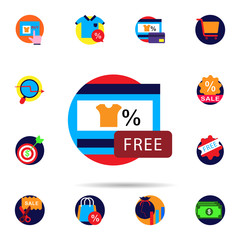 Poster - Discount, ads, online shop icon. Universal set of discount for website design and development, app development