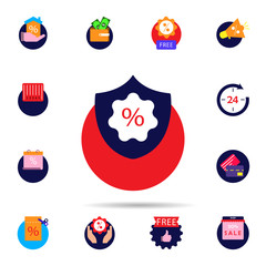 Poster - Discount, label icon. Universal set of discount for website design and development, app development