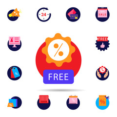 Aufkleber - Discount, design icon. Universal set of discount for website design and development, app development