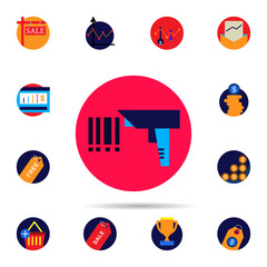 Poster - Discount, barcode, price icon. Universal set of discount for website design and development, app development