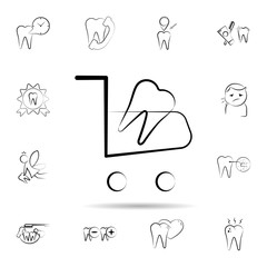 Poster - Tooth, buy icon. Universal set of dentist for website design and development, app development