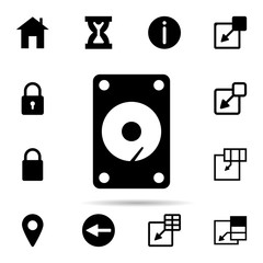Aufkleber - hard drive icon. Universal set of web for website design and development, app development