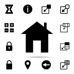 Poster - home icon. Universal set of web for website design and development, app development