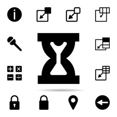 Poster - hourglass icon. Universal set of web for website design and development, app development