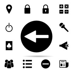 Poster - left arrow  icon. Universal set of web for website design and development, app development