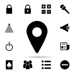 Poster - location pin icon. Universal set of web for website design and development, app development