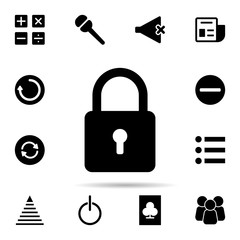 Poster - locked padlock icon. Universal set of web for website design and development, app development