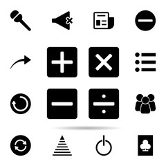 Poster - mathematical symbols icon. Universal set of web for website design and development, app development