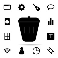 Poster - rubbish bin icon. Universal set of web for website design and development, app development