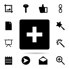 Poster - Hospital icon. Universal set of web for website design and development, app development