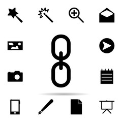 Poster - Link icon. Universal set of web for website design and development, app development