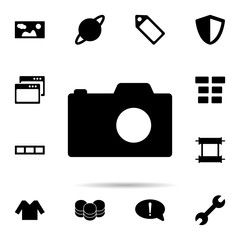 Poster - Photo camera icon. Universal set of web for website design and development, app development