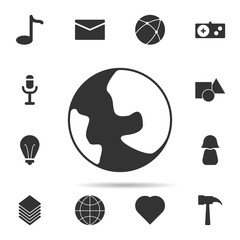 Poster - earth globe icon. Universal set of web for website design and development, app development